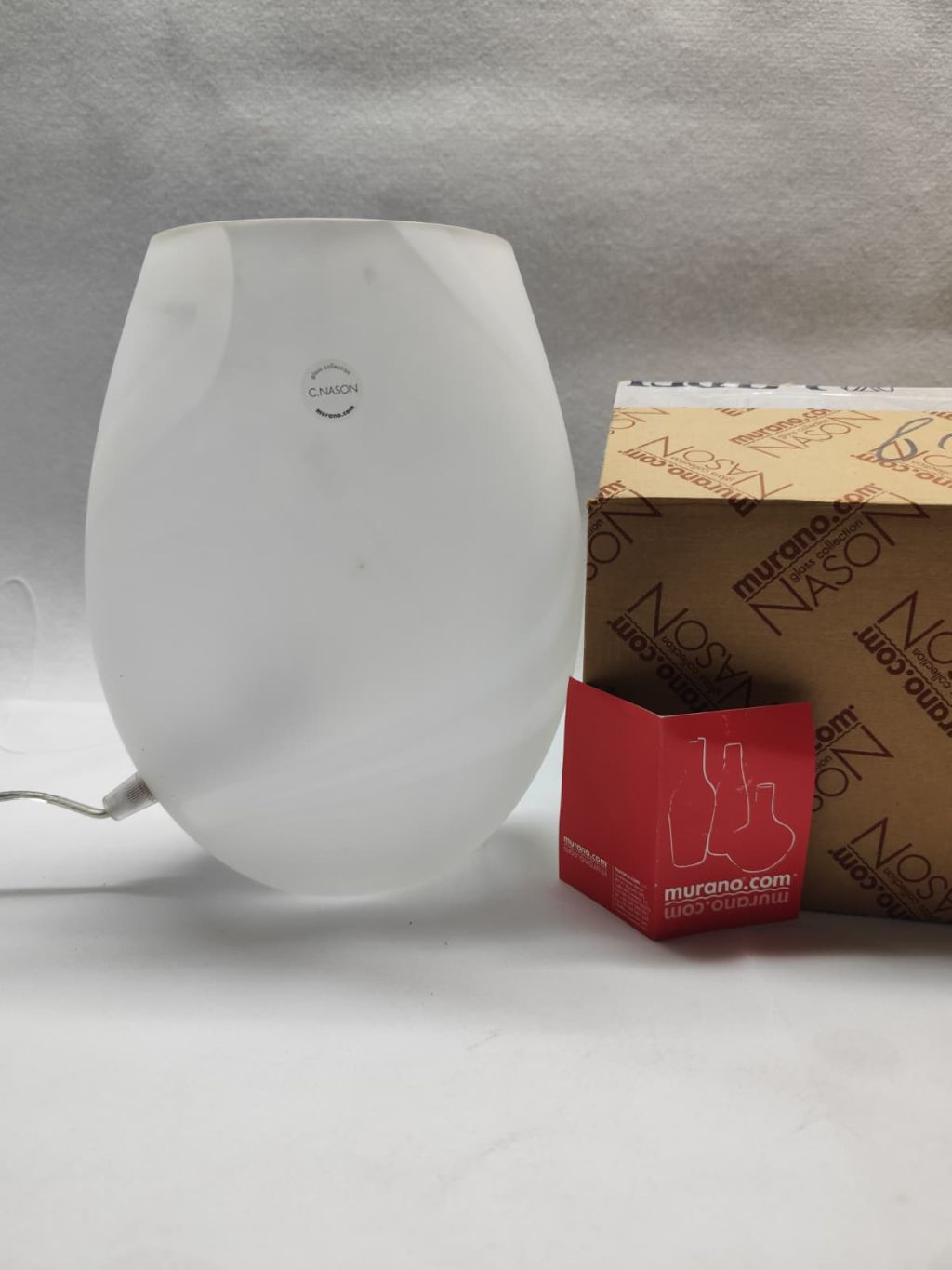 LAMPADA DA COMODINO DI MURANO V.NASON MOD.RIO BIANCO N63T23 CB