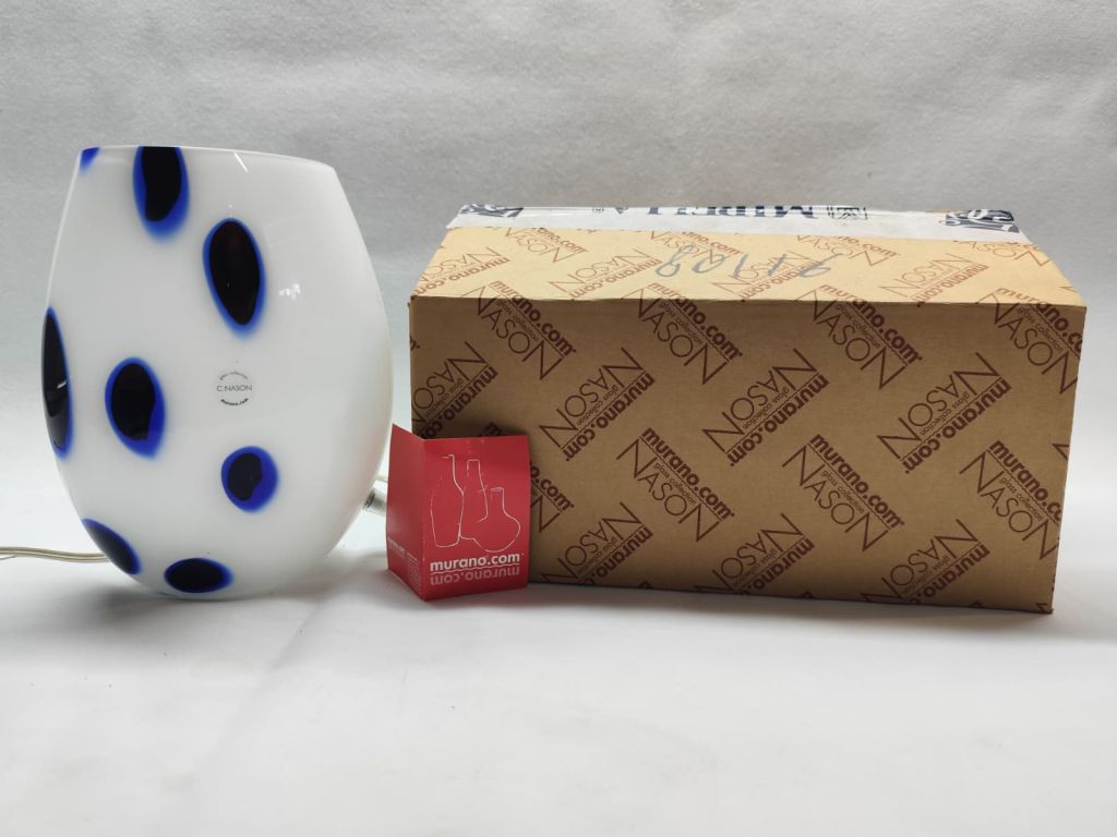 LAMPADA DA COMODINO DI MURANO V.NASON N62T23  RIO  POIS  BLU MURANO V.NASON